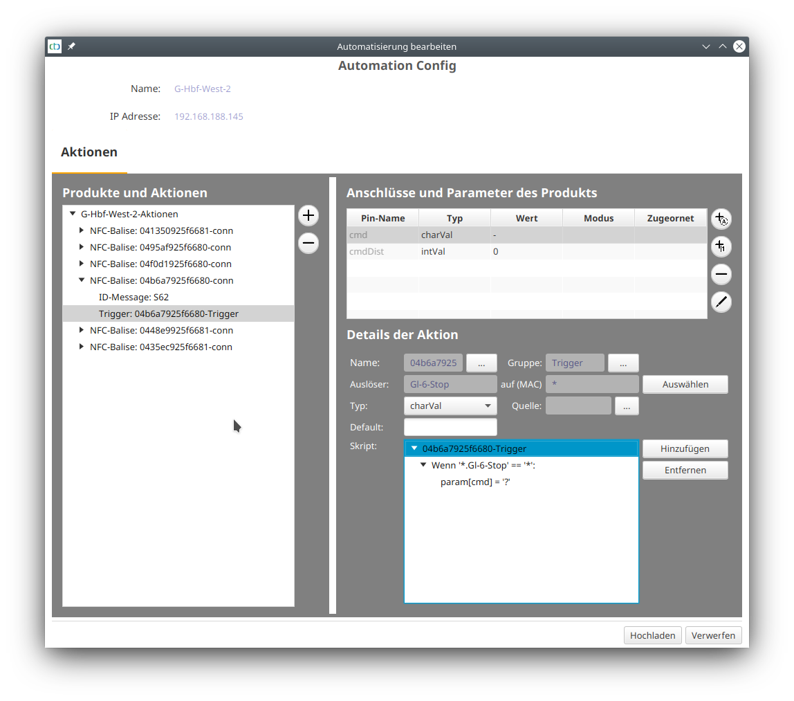 Config Trigger Prellbock 3