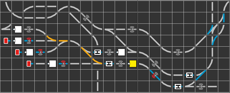 Fahrstraße im Gleisbild