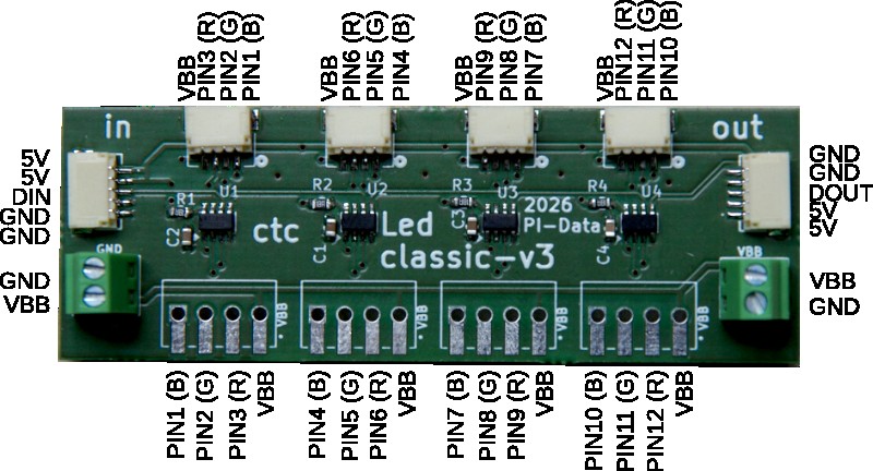 LED-CLASSIC mit Pinbelegung