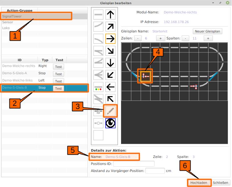 Assign left signal in track plan