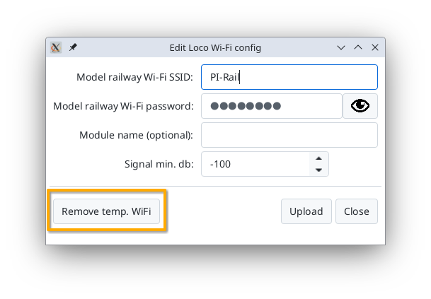 Button remove temp. WiFi